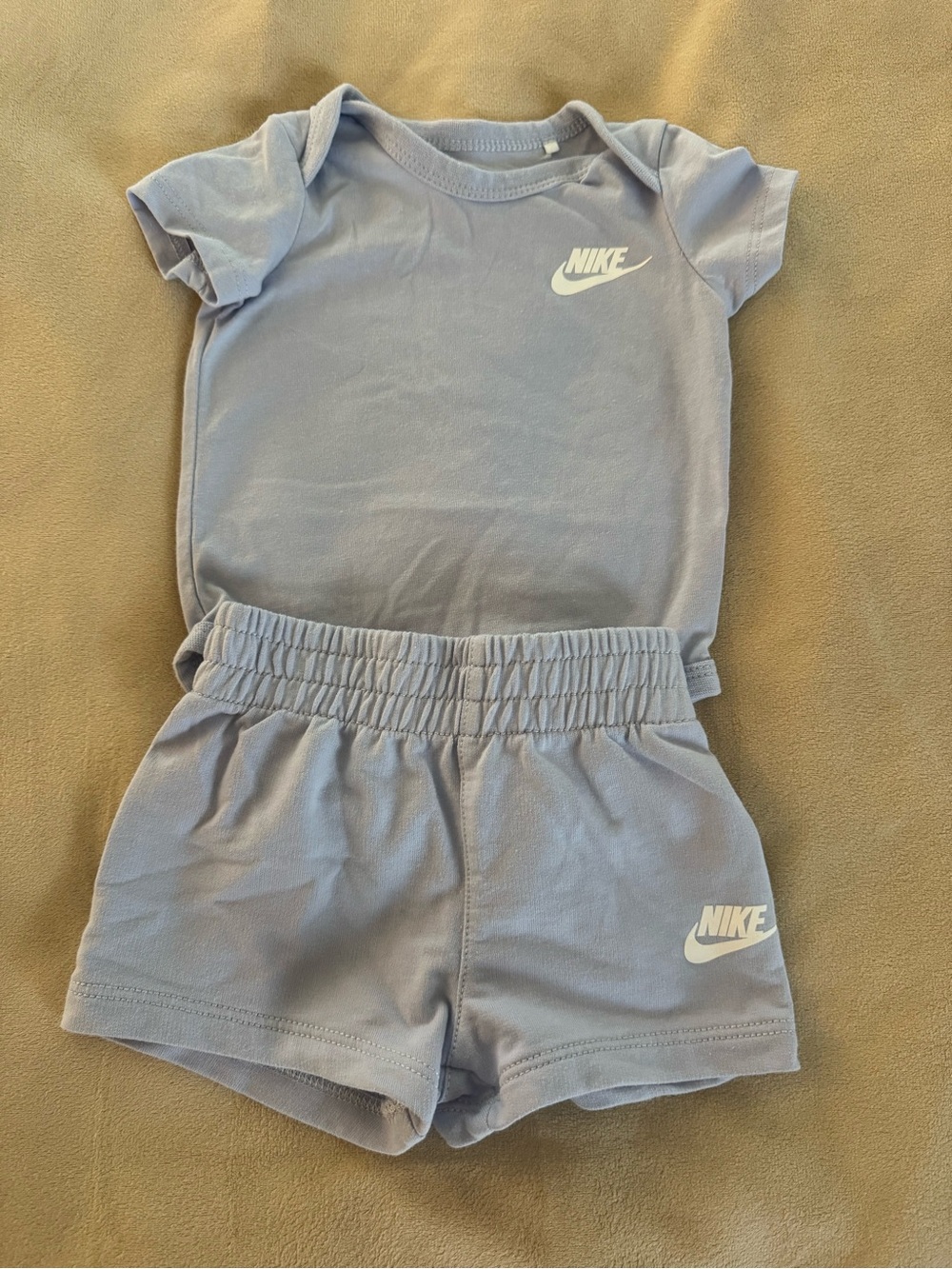 Nike Baby Light Blue Onesie & Shorts Set